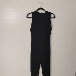 Fashion Nova Black Sleeveless Jumpsuit with High Neck